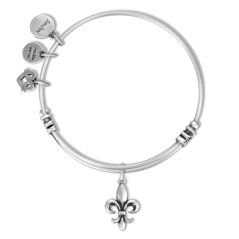 Fleur-de-lis Charm Bangle - yournamenecklaceuk