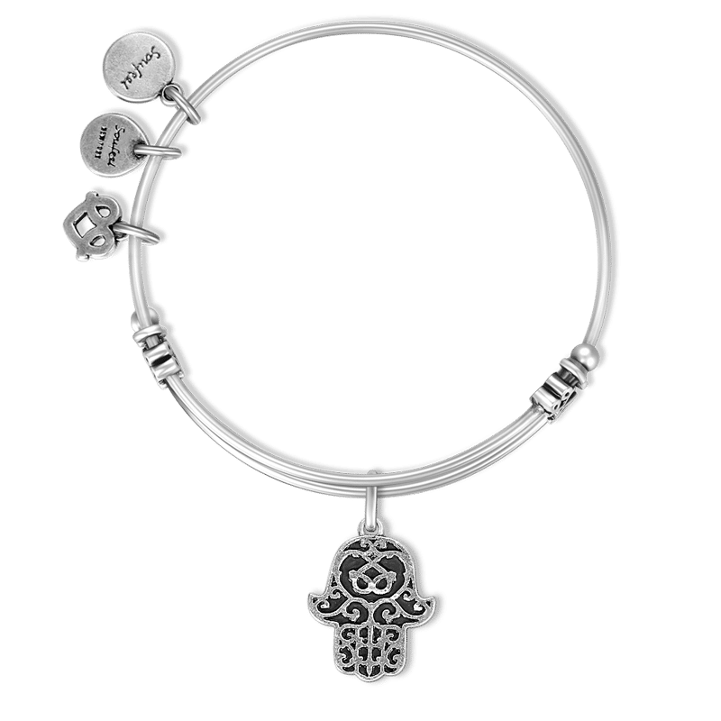 Hamsa Hand Charm Bangle - yournamenecklaceuk