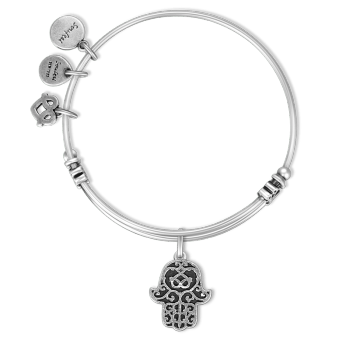 Hamsa Hand Charm Bangle - yournamenecklaceuk
