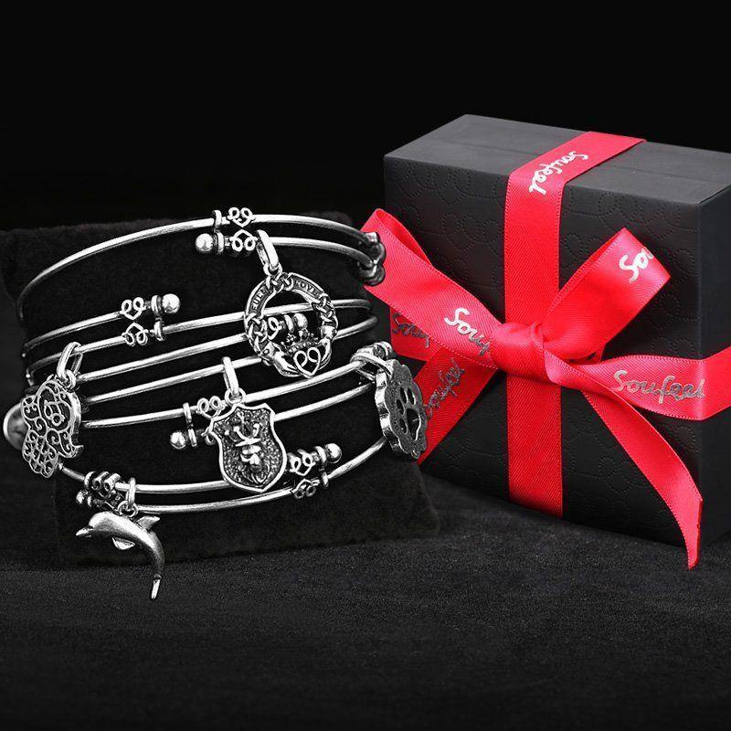 Hamsa Hand Charm Bangle - yournamenecklaceuk