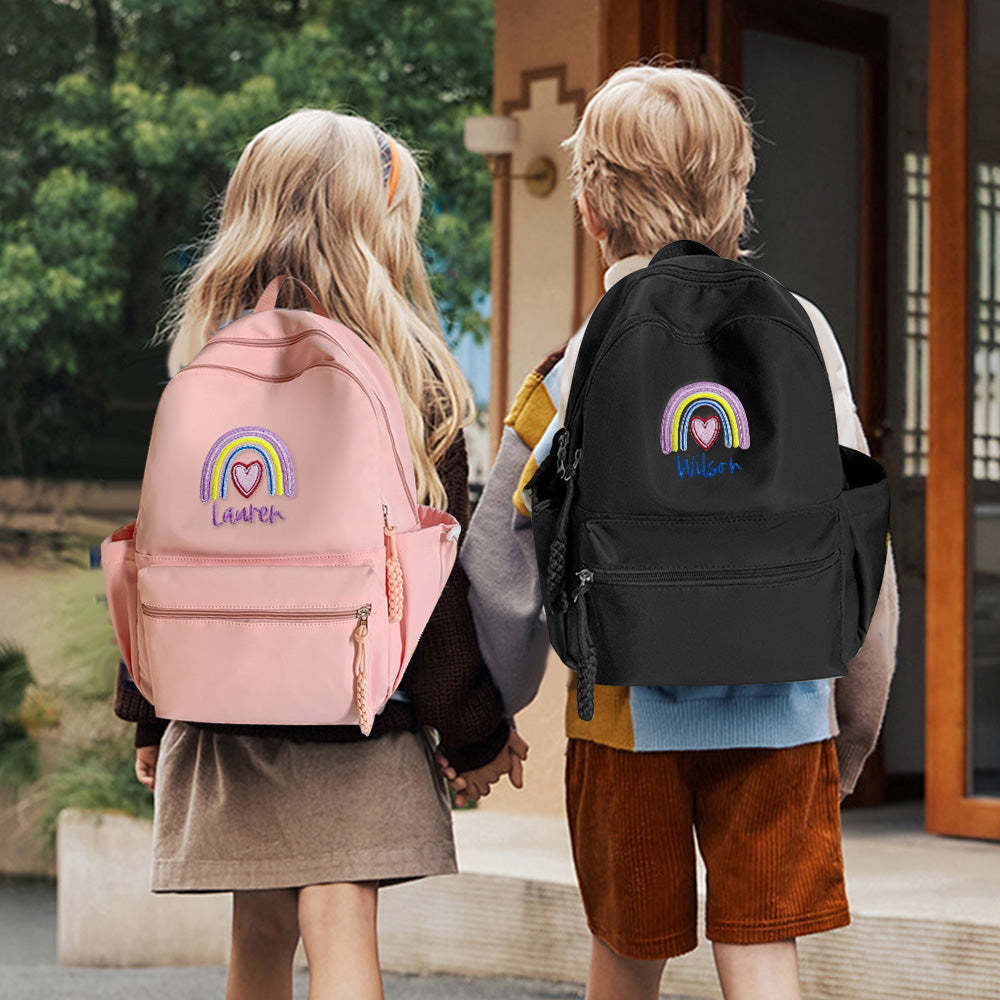 Personalized Embroidered Name Rainbow Backpack School Bag Back to School Gifts - yournamenecklaceuk