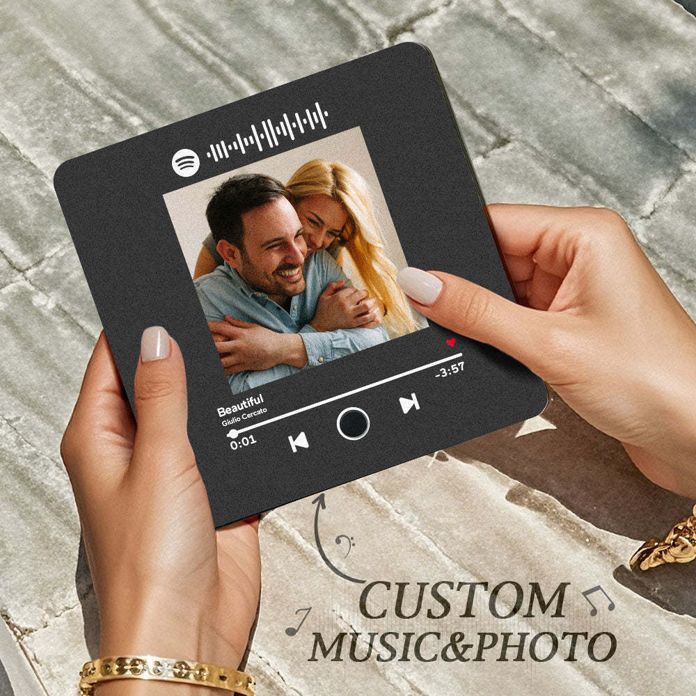 Personalized Photo Album Fridge Magnet Music Wall Photo Sticker Music Movement That Can Be Played Without Cell Phone Music Fridge Magnet Pro Can Play Songs - NameNecklace