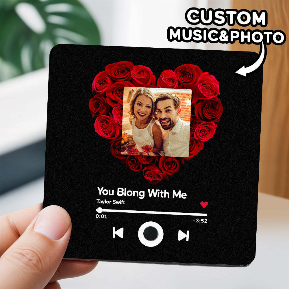 Personalized Photo Album Fridge Magnet Music Wall Photo Sticker Music Movement That Can Be Played Without Cell Phone Music Fridge Magnet Pro Can Play Songs - NameNecklace