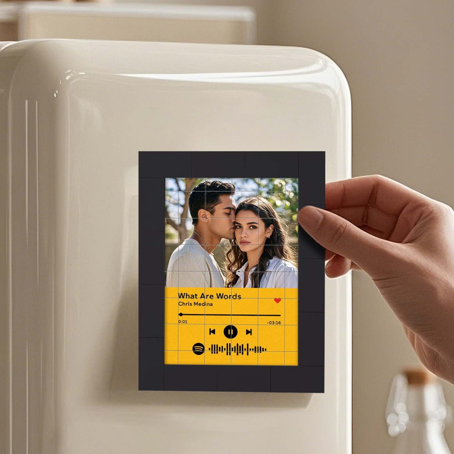 Customized Photo Building Blocks Fridge Magnet Personalized Spotify Music Fridge Magnet Gift Ideas - yournamenecklaceuk