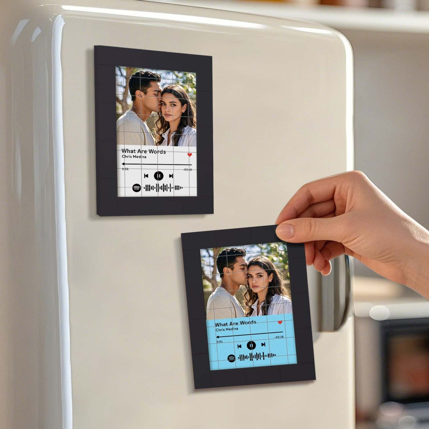 Customized Photo Building Blocks Fridge Magnet Personalized Spotify Music Fridge Magnet Gift Ideas - yournamenecklaceuk