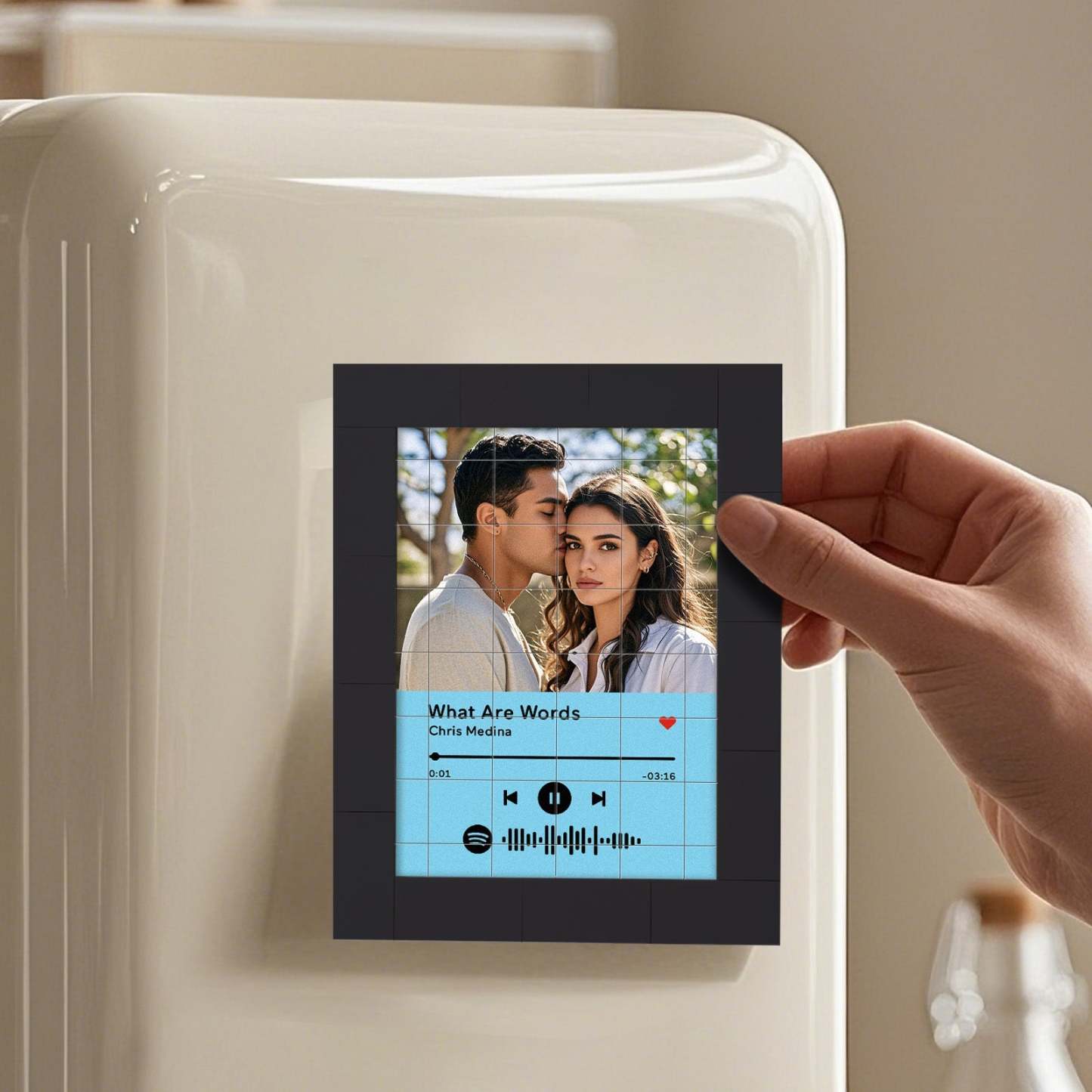 Customized Photo Building Blocks Fridge Magnet Personalized Spotify Music Fridge Magnet Gift Ideas - yournamenecklaceuk