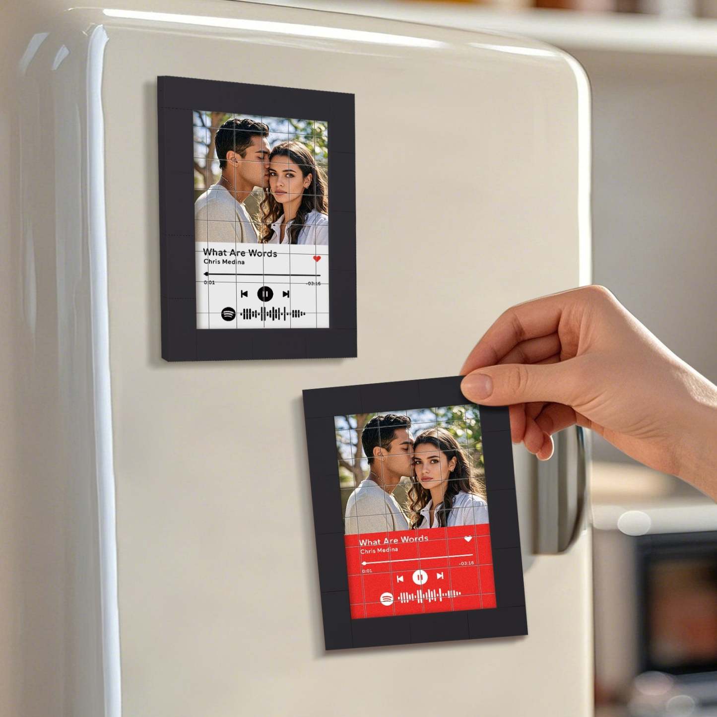 Customized Photo Building Blocks Fridge Magnet Personalized Spotify Music Fridge Magnet Gift Ideas - yournamenecklaceuk