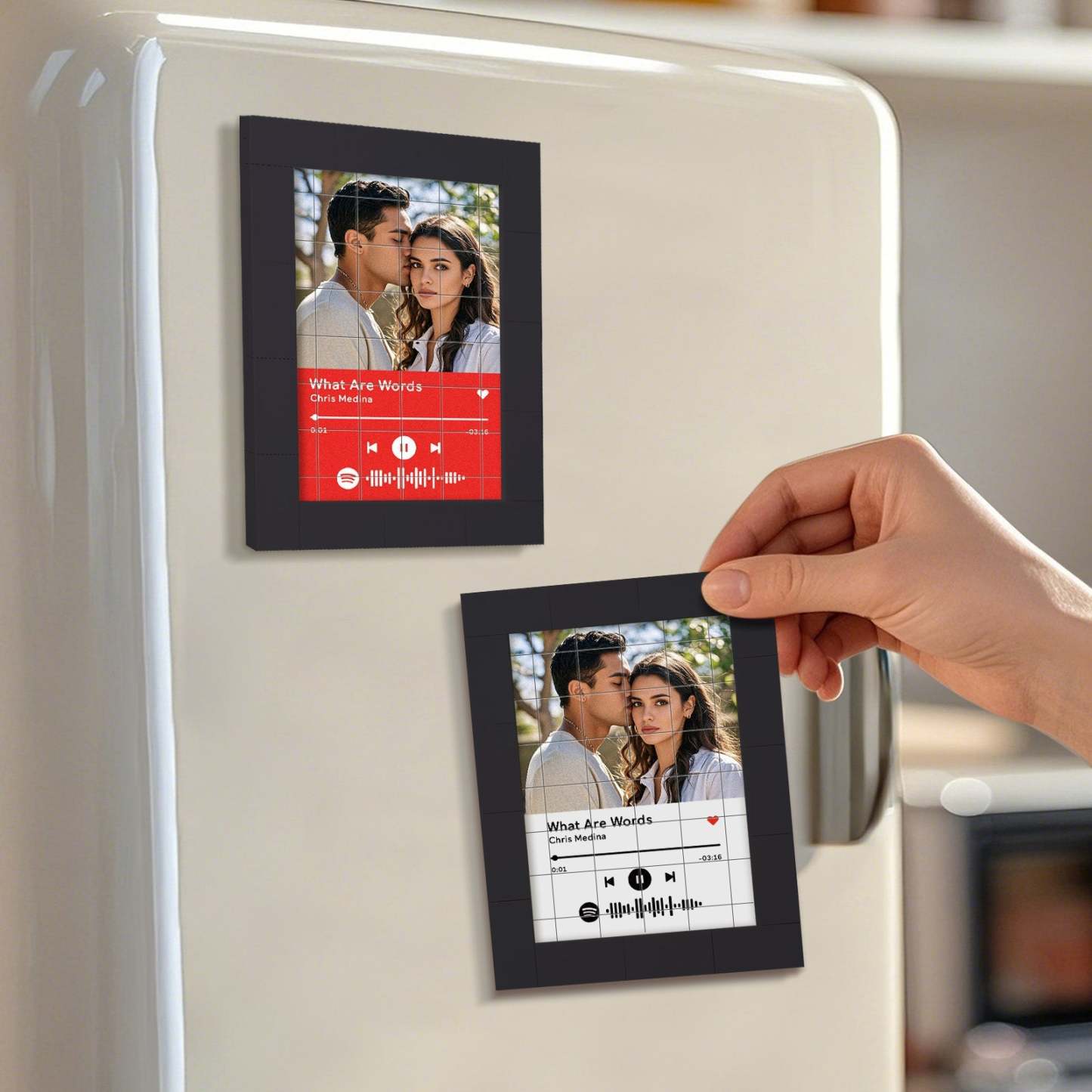Customized Photo Building Blocks Fridge Magnet Personalized Spotify Music Fridge Magnet Gift Ideas - yournamenecklaceuk