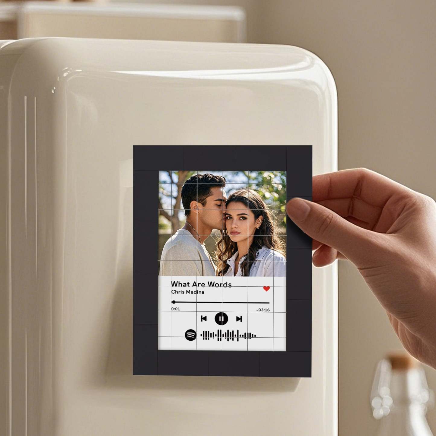 Customized Photo Building Blocks Fridge Magnet Personalized Spotify Music Fridge Magnet Gift Ideas - yournamenecklaceuk