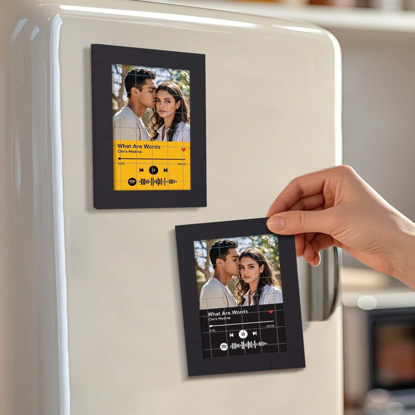 Customized Photo Building Blocks Fridge Magnet Personalized Spotify Music Fridge Magnet Gift Ideas - yournamenecklaceuk
