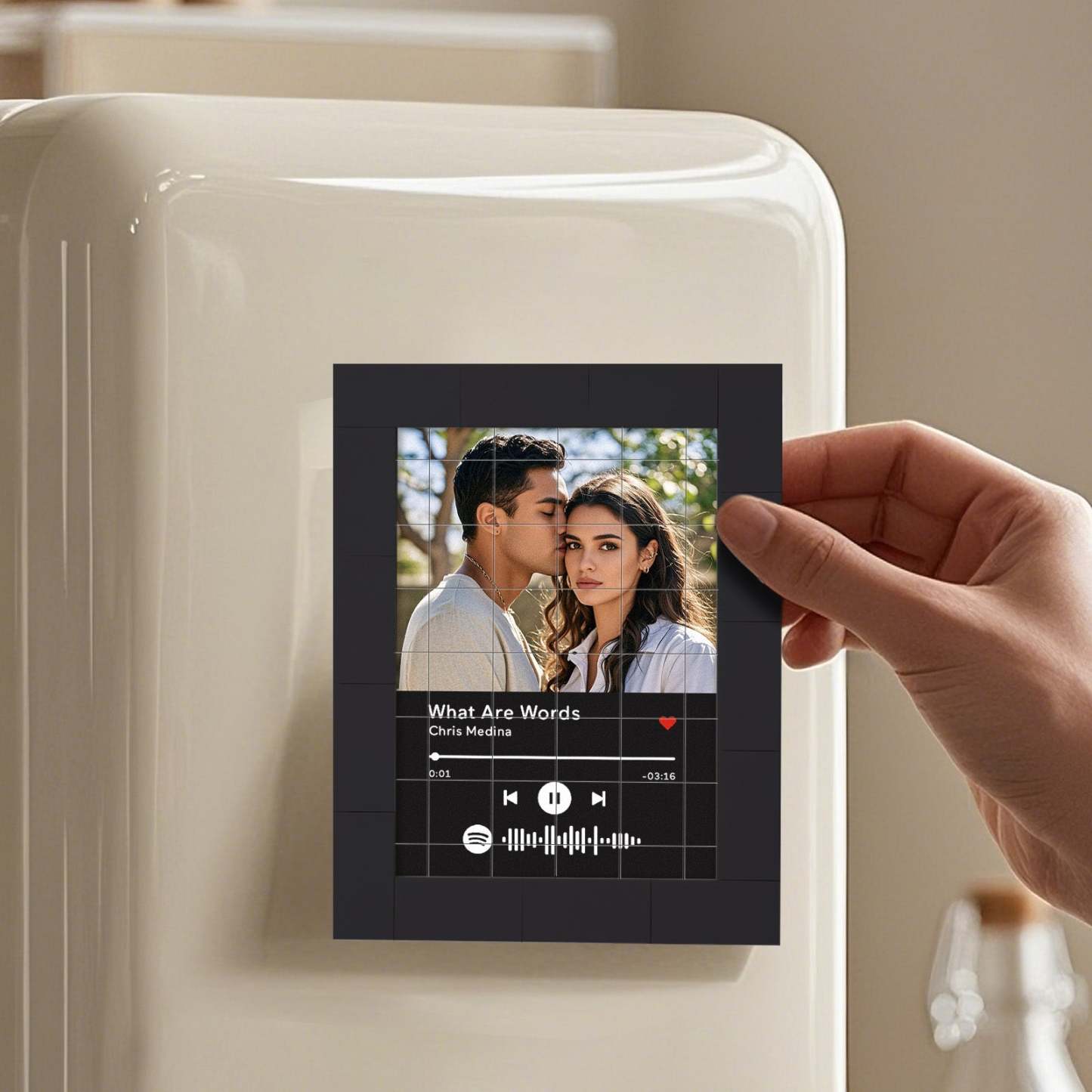 Customized Photo Building Blocks Fridge Magnet Personalized Spotify Music Fridge Magnet Gift Ideas - yournamenecklaceuk