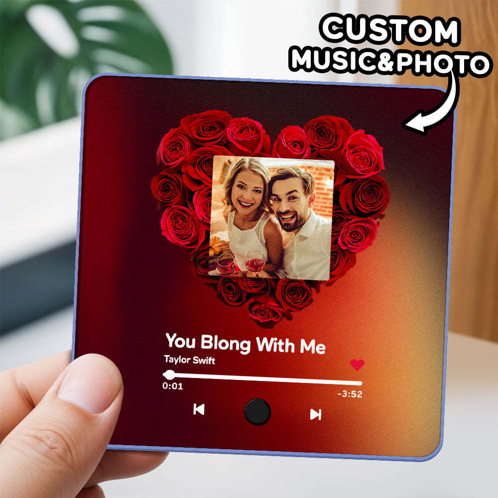 Personalized Photo Album Fridge Magnet Music Wall Photo Sticker Music Movement That Can Be Played Without Cell Phone Music Fridge Magnet Pro Can Play Songs - NameNecklace