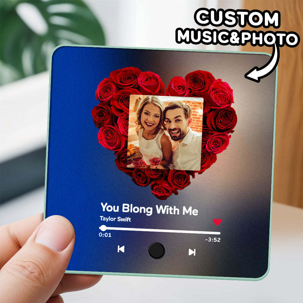 Personalized Photo Album Fridge Magnet Music Wall Photo Sticker Music Movement That Can Be Played Without Cell Phone Music Fridge Magnet Pro Can Play Songs - NameNecklace