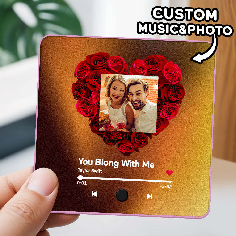 Personalized Photo Album Fridge Magnet Music Wall Photo Sticker Music Movement That Can Be Played Without Cell Phone Music Fridge Magnet Pro Can Play Songs - NameNecklace
