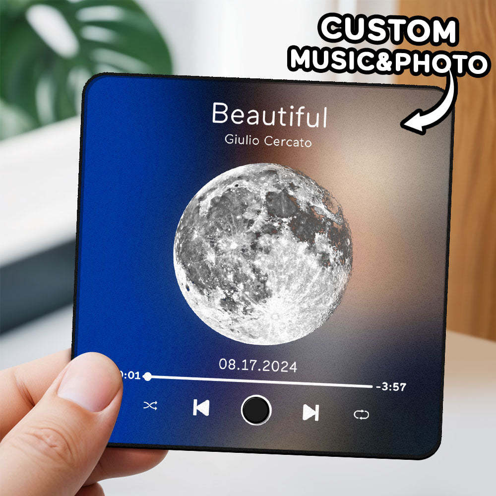 Personalized Photo Album Fridge Magnet Music Wall Photo Sticker Music Movement That Can Be Played Without Cell Phone Music Fridge Magnet Pro Can Play Songs - NameNecklace