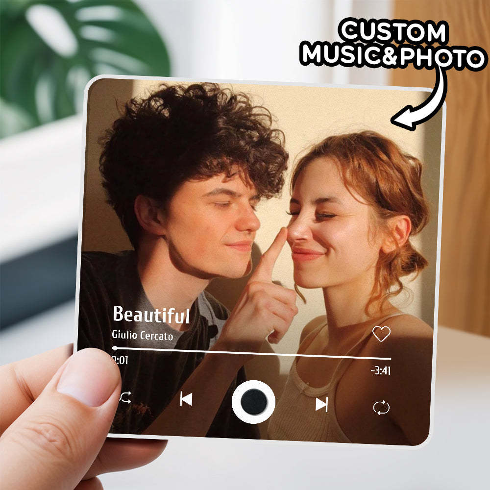 Personalized Photo Album Fridge Magnet Music Wall Photo Sticker Music Movement That Can Be Played Without Cell Phone Music Fridge Magnet Pro - yournamenecklaceuk