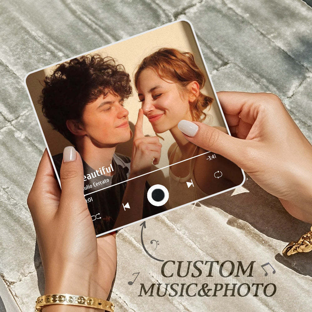 Personalized Photo Album Fridge Magnet Music Wall Photo Sticker Music Movement That Can Be Played Without Cell Phone Music Fridge Magnet Pro Can Play Songs - NameNecklace