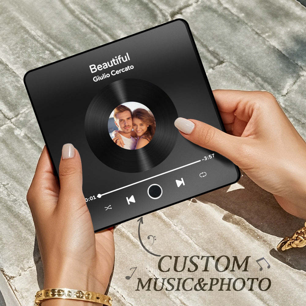Personalized Photo Album Fridge Magnet Music Wall Photo Sticker Music Movement That Can Be Played Without Cell Phone Music Fridge Magnet Pro Can Play Songs - NameNecklace