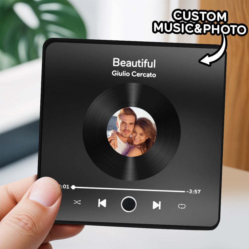Personalized Photo Album Fridge Magnet Music Wall Photo Sticker Music Movement That Can Be Played Without Cell Phone Music Fridge Magnet Pro Can Play Songs - NameNecklace