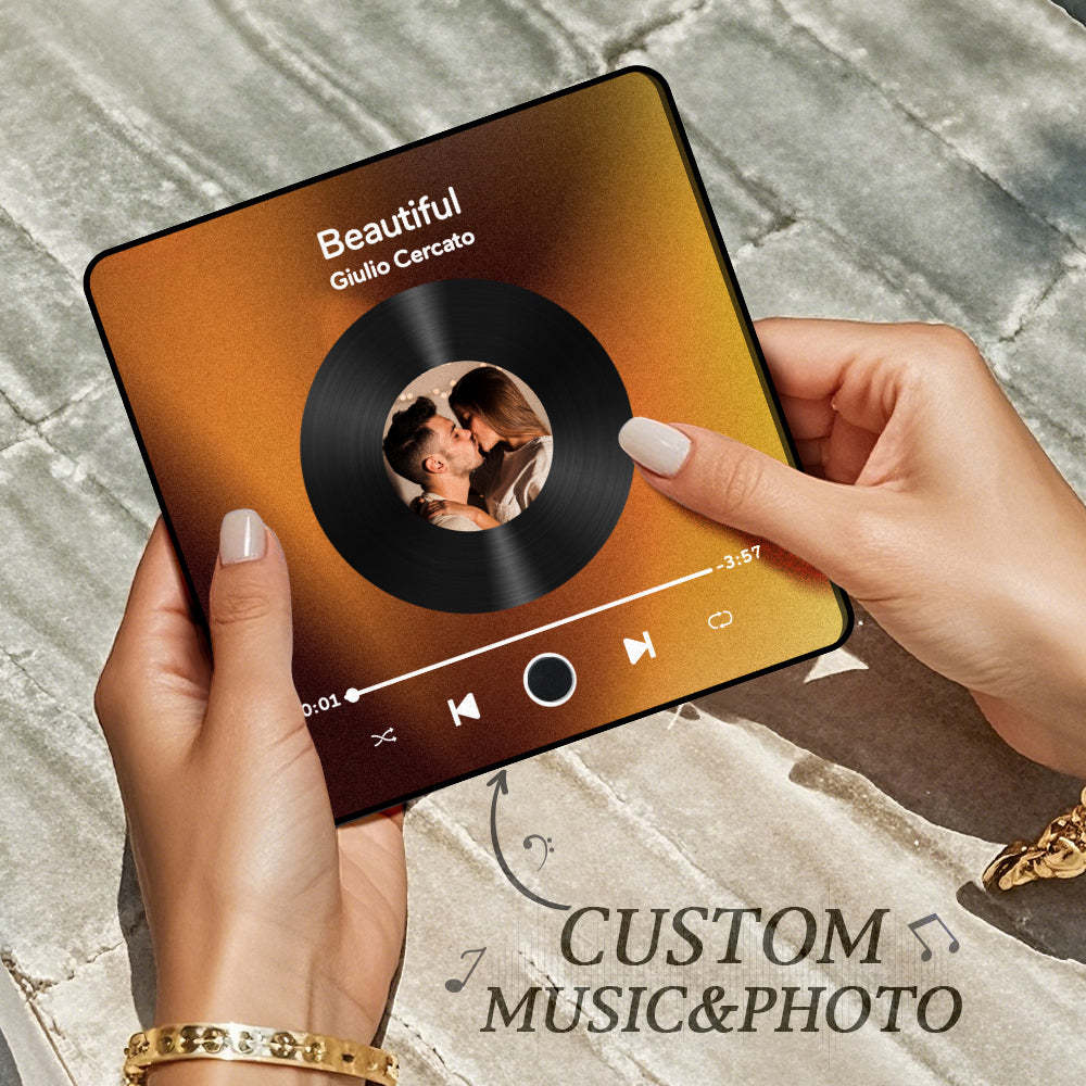Personalized Photo Album Fridge Magnet Music Wall Photo Sticker Music Movement That Can Be Played Without Cell Phone Music Fridge Magnet Pro Can Play Songs - NameNecklace