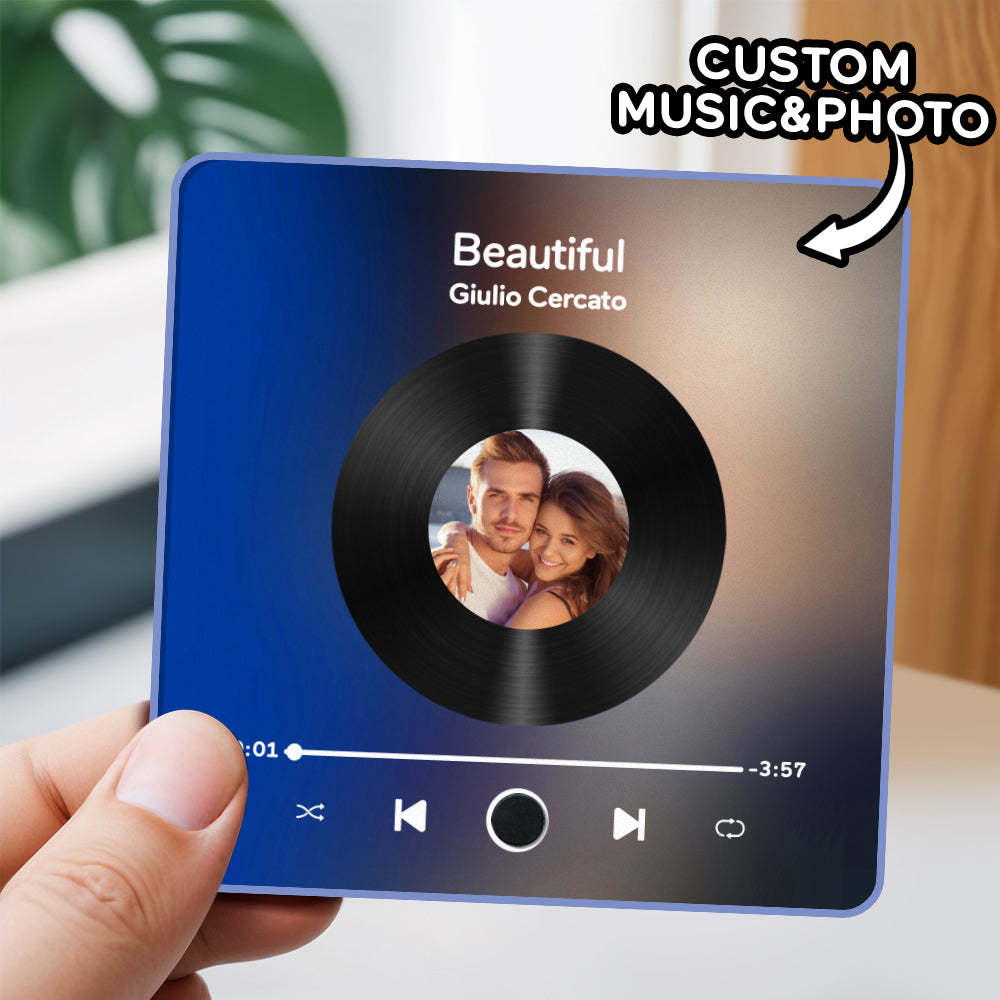 Personalized Photo Album Fridge Magnet Music Wall Photo Sticker Music Movement That Can Be Played Without Cell Phone Music Fridge Magnet Pro Can Play Songs - NameNecklace