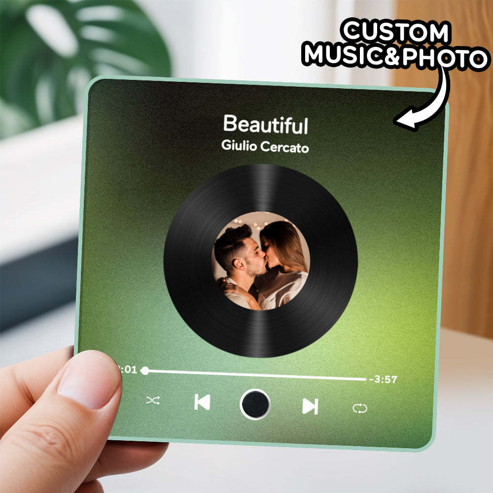 Personalized Photo Album Fridge Magnet Music Wall Photo Sticker Music Movement That Can Be Played Without Cell Phone Music Fridge Magnet Pro Can Play Songs - NameNecklace