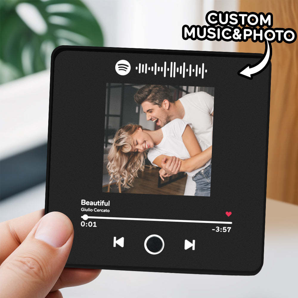 Personalized Photo Album Fridge Magnet Music Wall Photo Sticker Music Movement That Can Be Played Without Cell Phone Music Fridge Magnet Pro Can Play Songs - NameNecklace