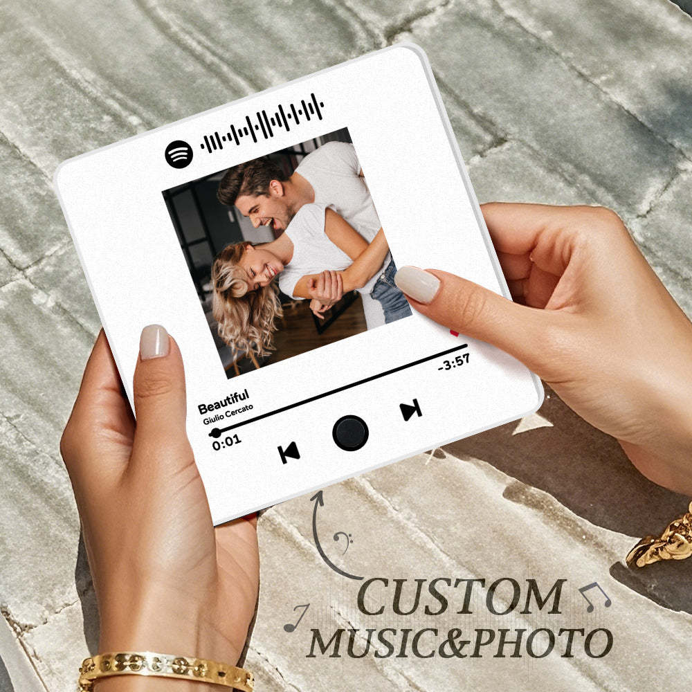 Personalized Photo Album Fridge Magnet Music Wall Photo Sticker Music Movement That Can Be Played Without Cell Phone Music Fridge Magnet Pro Can Play Songs - NameNecklace