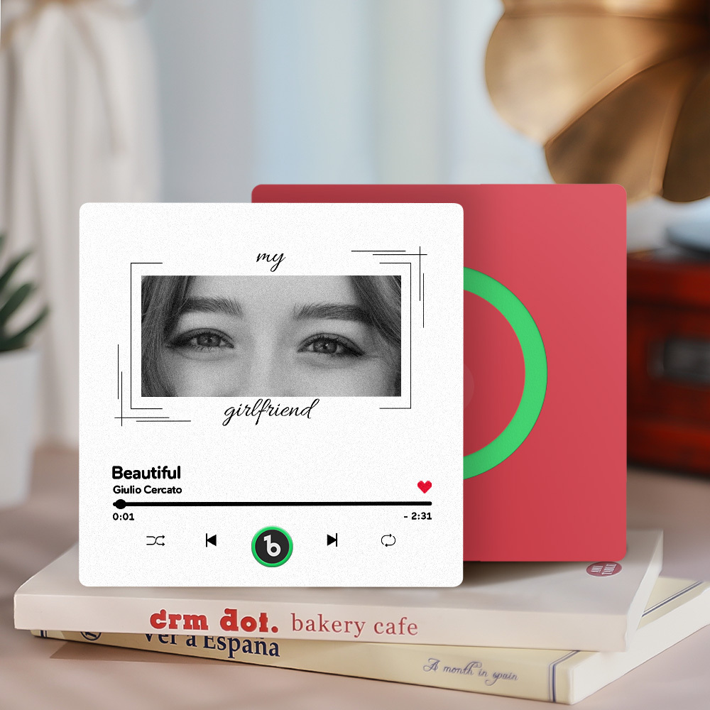 Custom Eyes and Name Music Fridge Magnet and Photo with Frame Music Wall Photo Sticker Music Movement That Can Be Played Best Gifts for Her -  NameNecklaceUK