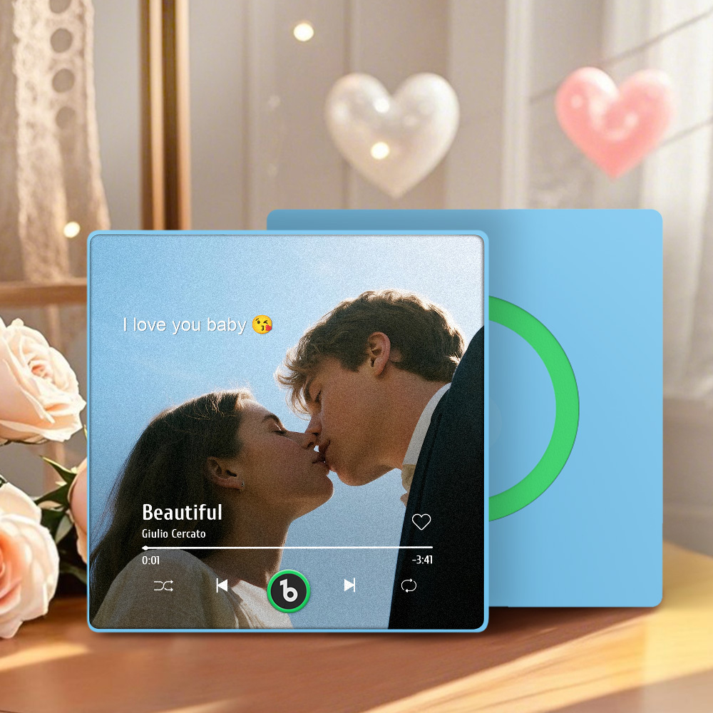 Custom Music Fridge Magnet Personalized Gift with Recordable Voice Photo Unique Anniversary Wedding Christmas Present for Her Him Couples -  NameNecklaceUK