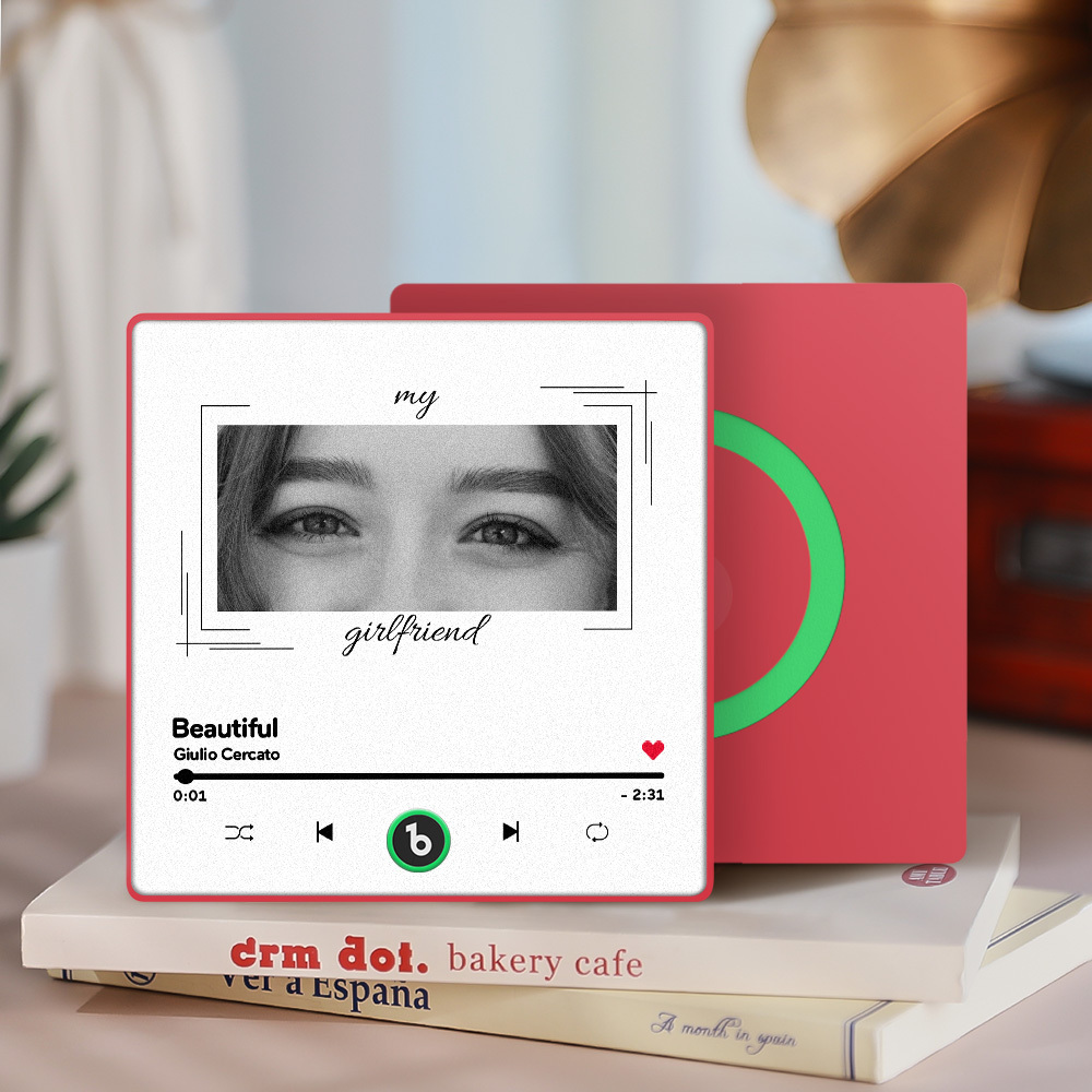 Custom Eyes and Name Music Fridge Magnet and Photo with Frame Music Wall Photo Sticker Music Movement That Can Be Played Best Gifts for Her -  NameNecklaceUK