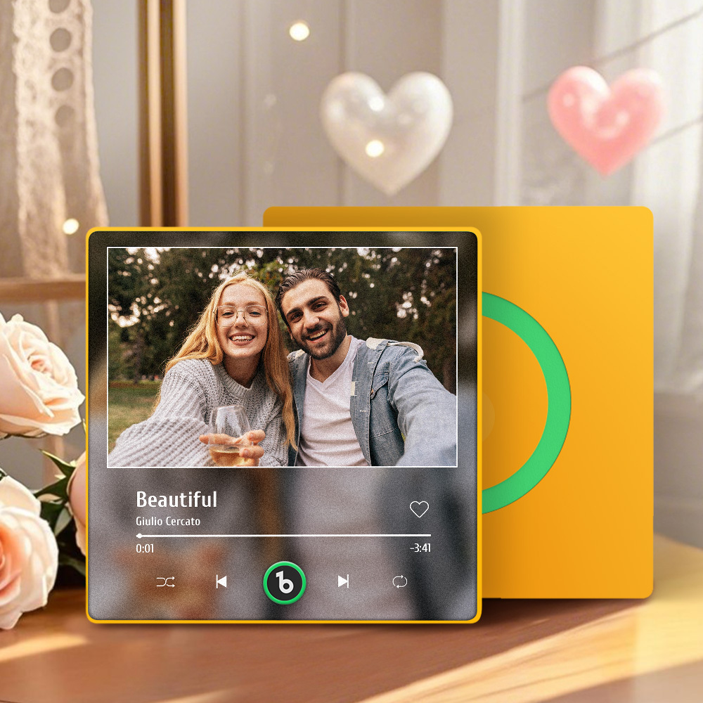 Custom Music Fridge Magnet Personalized Gift with Recordable Voice Photo Unique Anniversary Wedding Christmas Present for Her Him Couples -  NameNecklaceUK