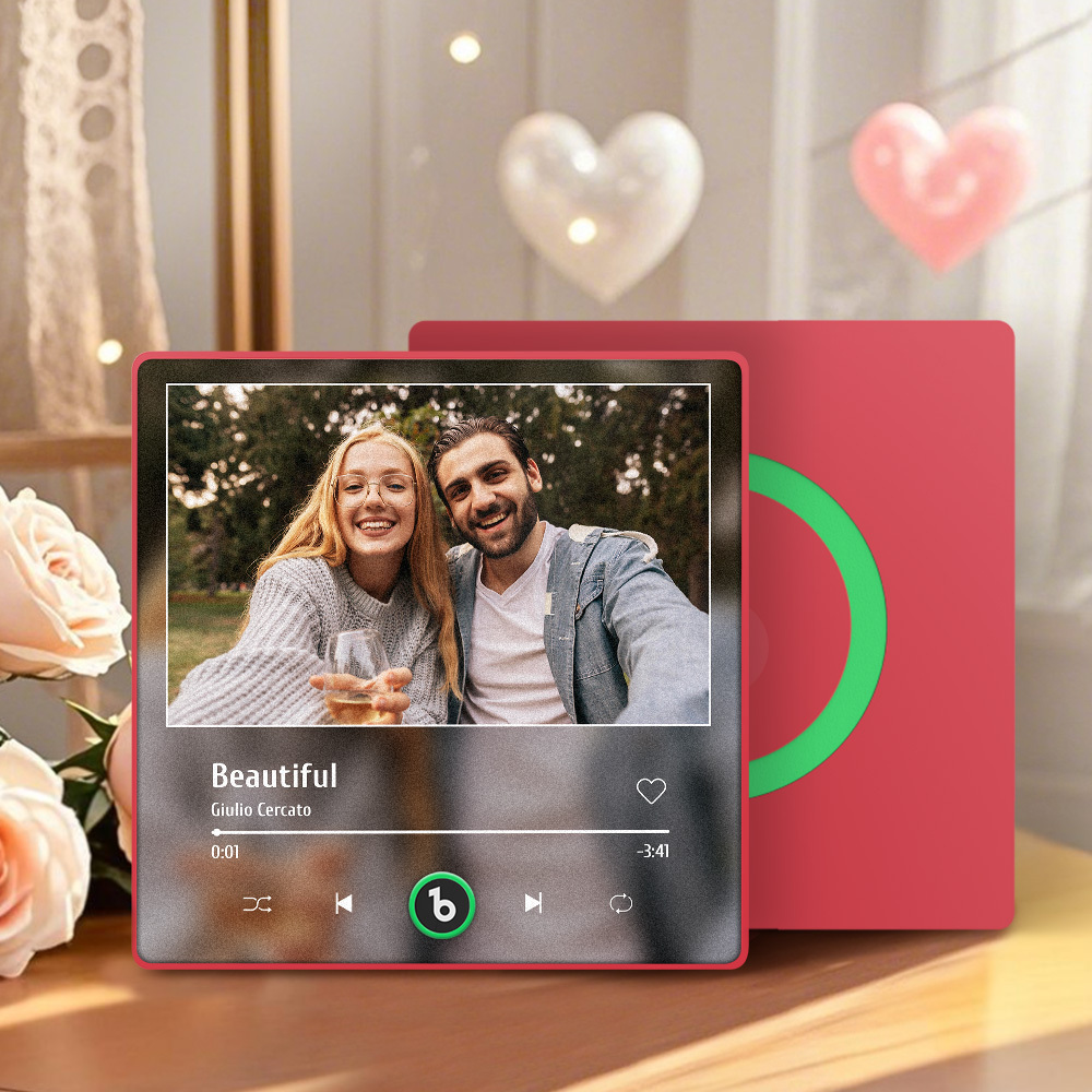 Custom Music Fridge Magnet Personalized Gift with Recordable Voice Photo Unique Anniversary Wedding Christmas Present for Her Him Couples -  NameNecklaceUK