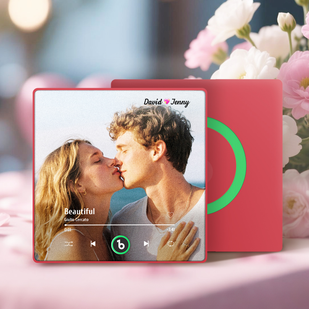 Custom Music Fridge Magnet Personalized Gift with Recordable Voice Photo Unique Anniversary Wedding Christmas Present for Her Him Couples -  NameNecklaceUK