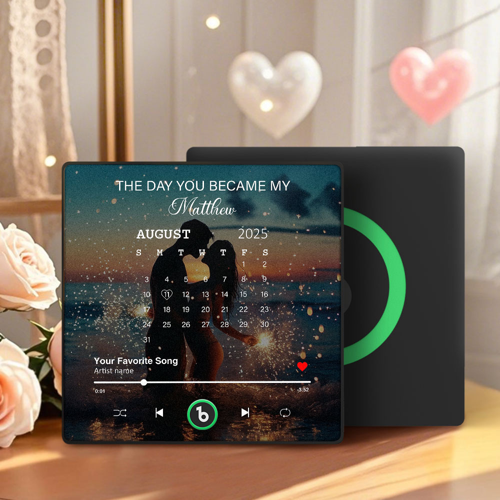 Custom Music Fridge Magnet Personalized Gift with Recordable Voice Photo Unique Anniversary Wedding Christmas Present for Her Him Couples -  NameNecklaceUK