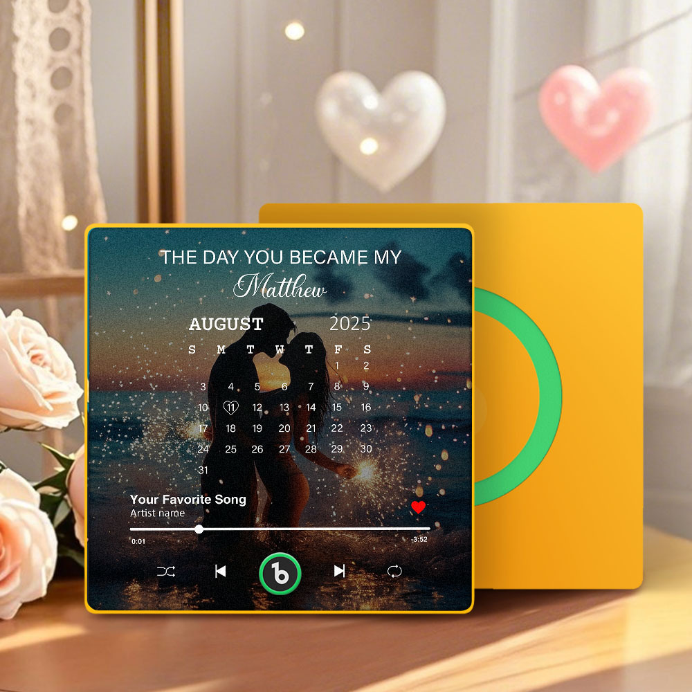 Custom Music Fridge Magnet Personalized Gift with Recordable Voice Photo Unique Anniversary Wedding Christmas Present for Her Him Couples -  NameNecklaceUK