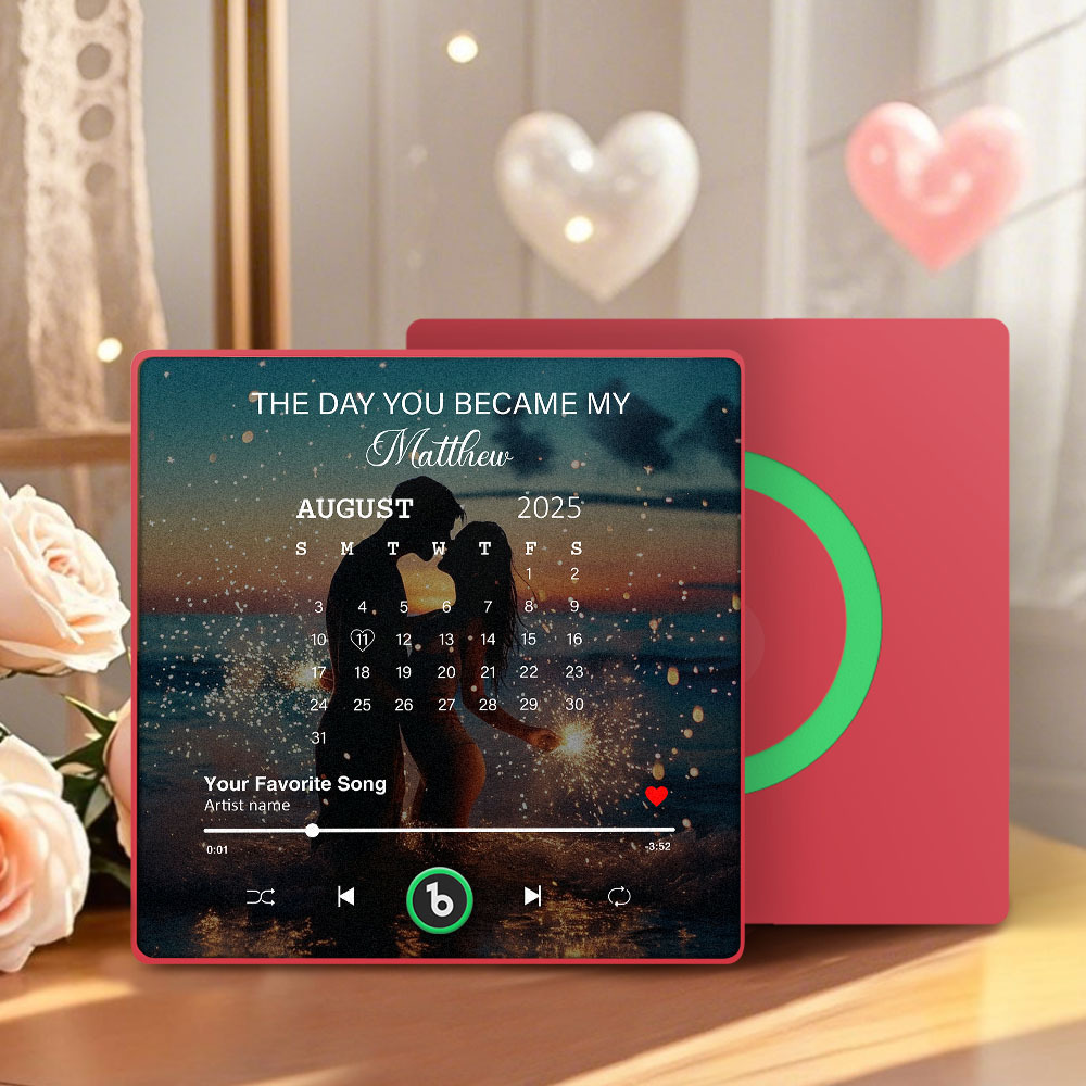 Custom Music Fridge Magnet Personalized Gift with Recordable Voice Photo Unique Anniversary Wedding Christmas Present for Her Him Couples -  NameNecklaceUK