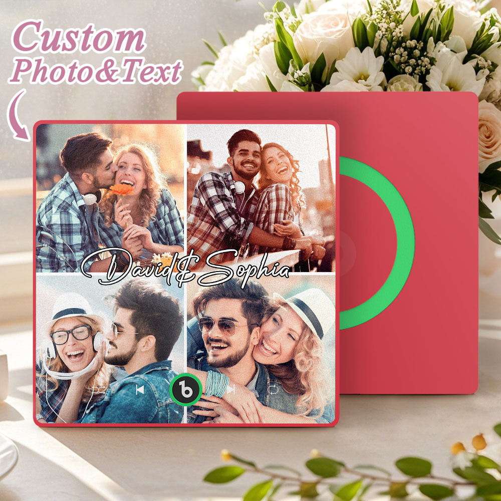 Custom Music Fridge Magnet Personalized Gift with Recordable Voice Photo Unique Anniversary Wedding Christmas Present for Her Him Couples -  NameNecklaceUK