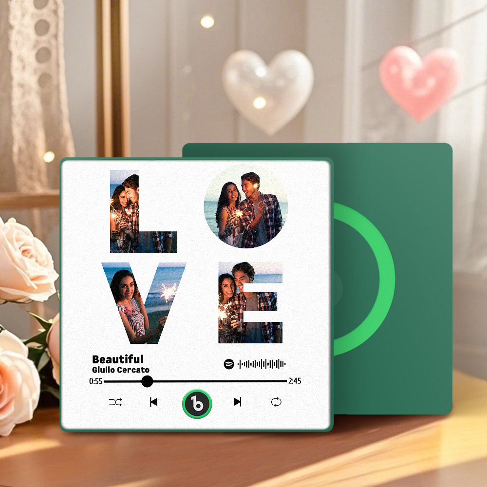 Custom Music Fridge Magnet Personalized Gift with Recordable Voice Photo Unique Anniversary Wedding Christmas Present for Her Him Couples -  NameNecklaceUK