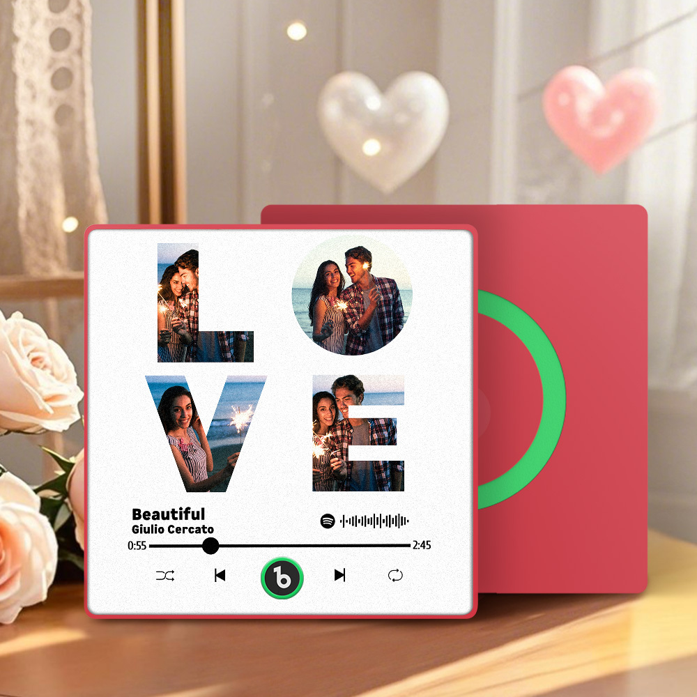 Custom Music Fridge Magnet Personalized Gift with Recordable Voice Photo Unique Anniversary Wedding Christmas Present for Her Him Couples -  NameNecklaceUK