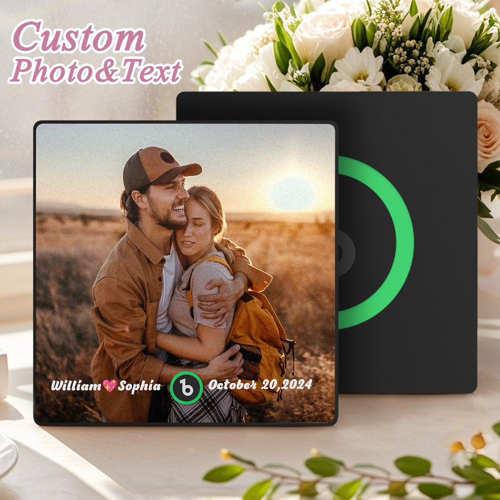 Custom Music Fridge Magnet Personalized Gift with Recordable Voice Photo Unique Anniversary Wedding Christmas Present for Her Him Couples -  NameNecklaceUK