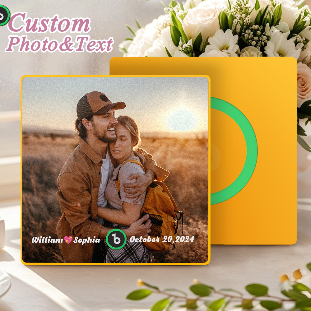 Custom Music Fridge Magnet Personalized Gift with Recordable Voice Photo Unique Anniversary Wedding Christmas Present for Her Him Couples -  NameNecklaceUK