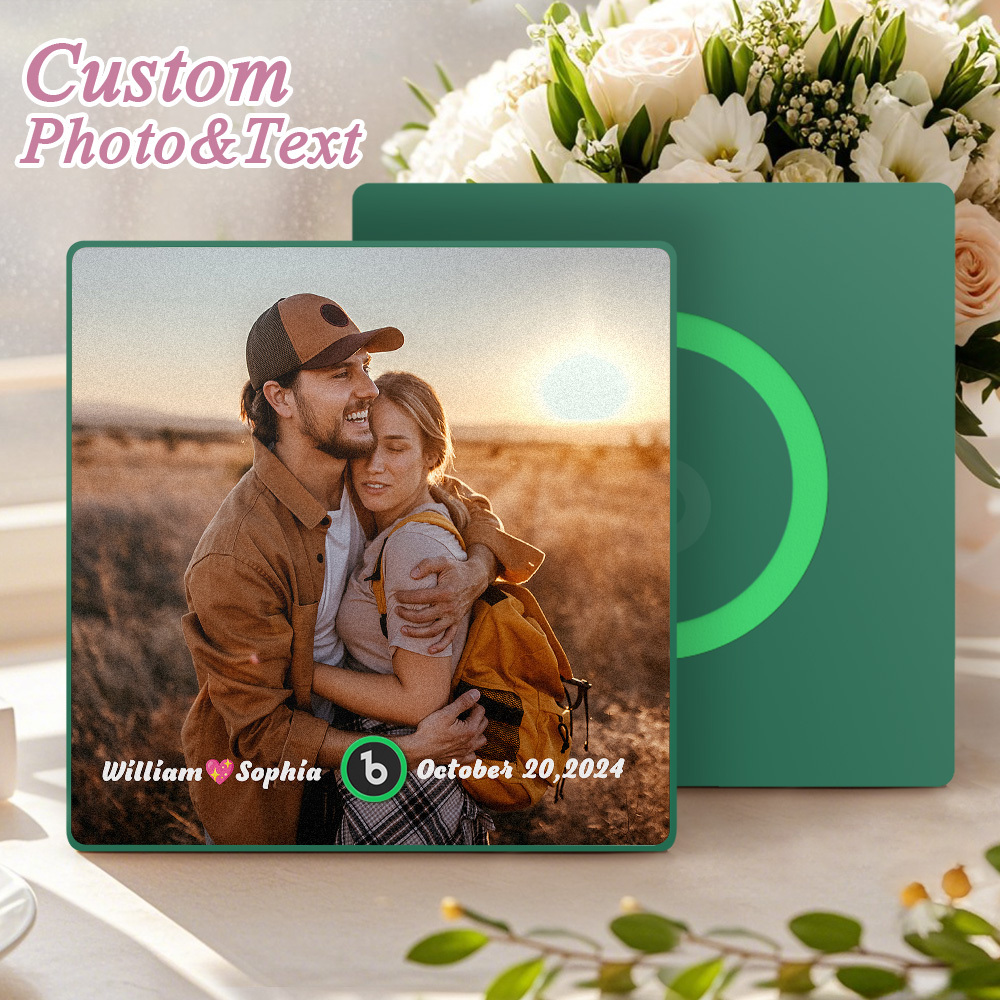 Custom Music Fridge Magnet Personalized Gift with Recordable Voice Photo Unique Anniversary Wedding Christmas Present for Her Him Couples -  NameNecklaceUK