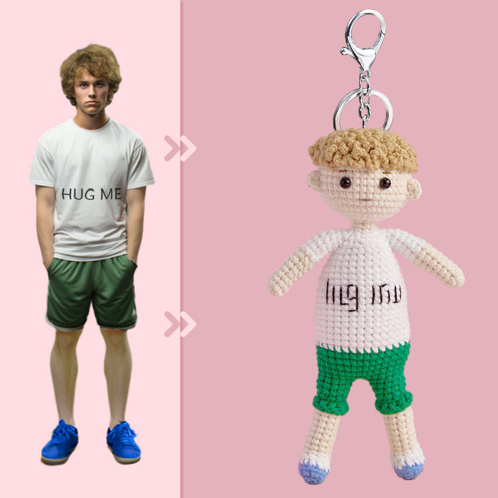 Full Body Customizable 1 Person Custom Crochet Doll Personalized Gifts Handwoven Mini Dolls - Hug Me Boy - yournamenecklaceuk