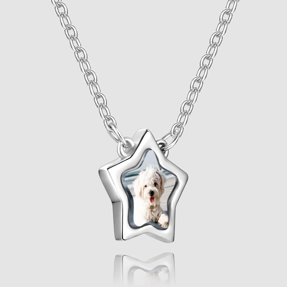 Star Photo Necklace Silver - yournamencklaceuk