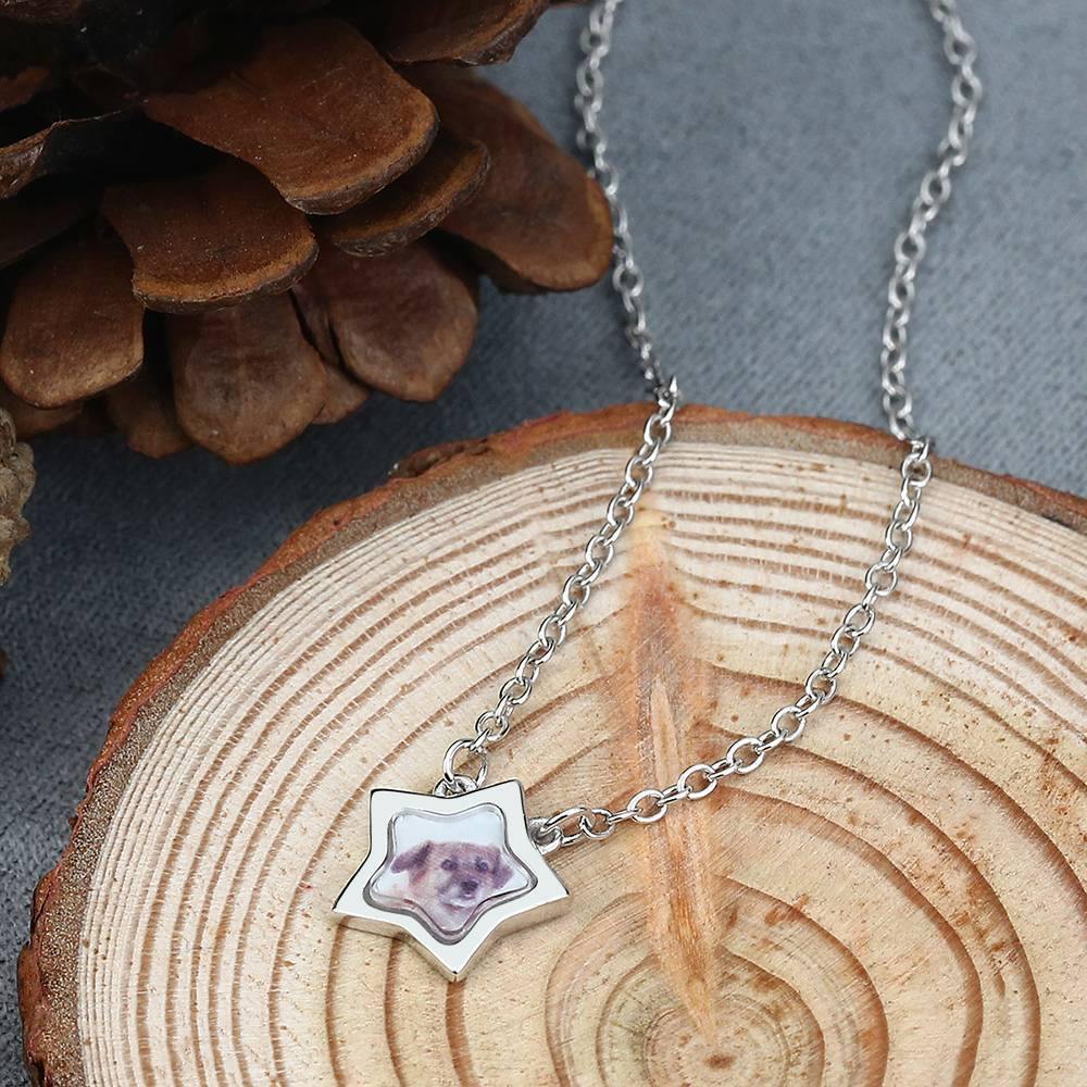 Star Photo Necklace Silver - yournamencklaceuk