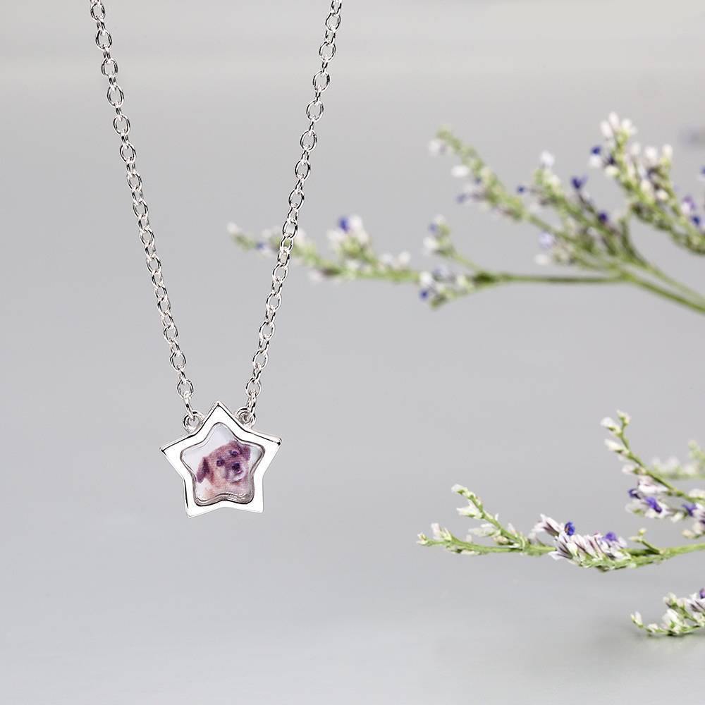 Star Photo Necklace Silver - yournamencklaceuk