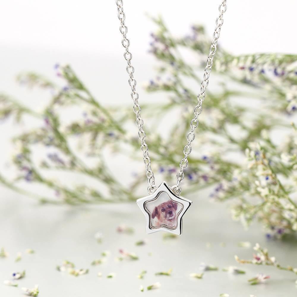 Star Photo Necklace Silver - yournamencklaceuk