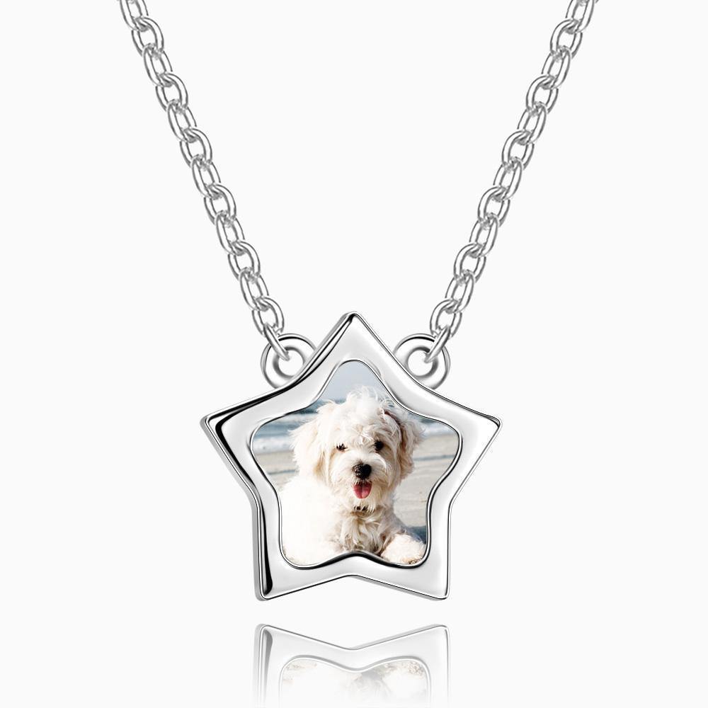 Star Photo Necklace Silver - yournamencklaceuk