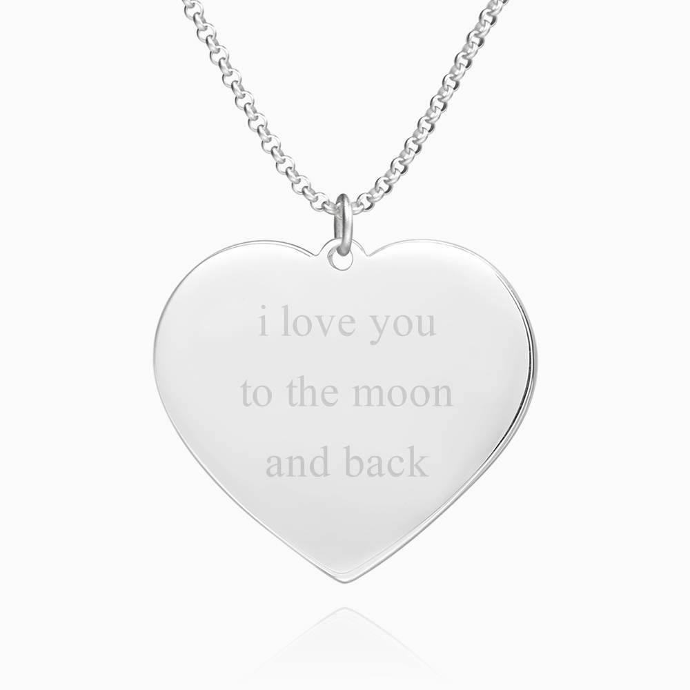 Engraved Heart Tag Photo Necklace Silver - yournamencklaceuk